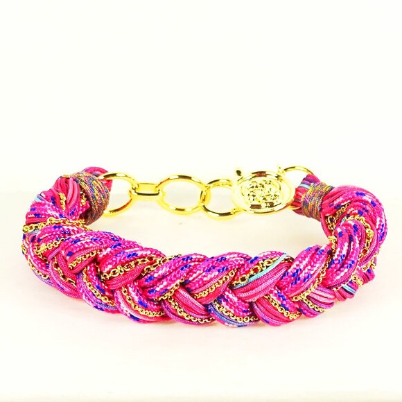 KENDRA SCOTT Masie Gold Plated Braided Cord Bracelet in Pink Mix - Picture 1 of 6